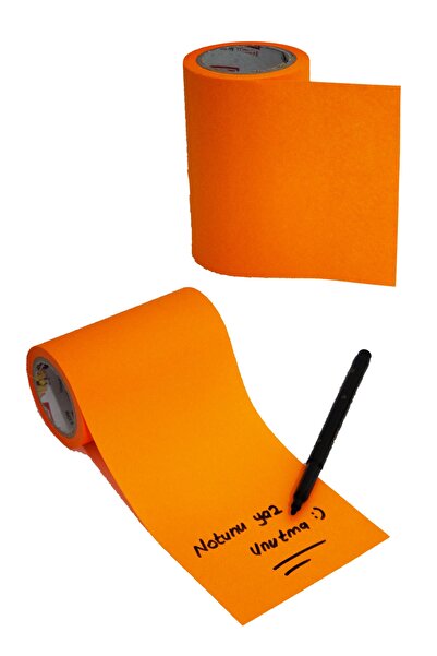 Paste Notes Rulo Arkası Yapışkanlı Not Kağıdı 7,5 Cm X 10 Metre Turuncu