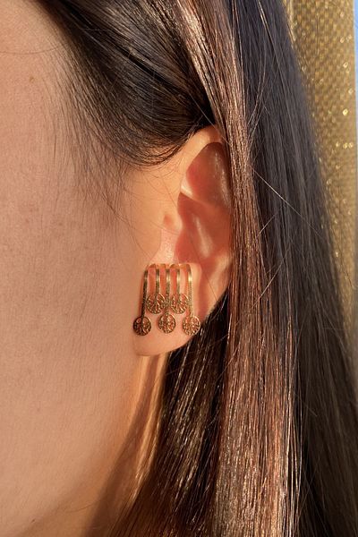 axexuar Rose Color Elegant 316l Women's Steel Earrings with Tree of Life Motif - Stainless Non-Tarnish Double Sold
