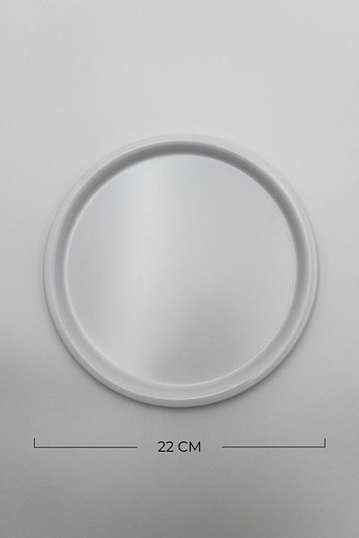 Fiyakalı Ürünler Atölyesi 3-Piece Metal White Single Decorative Tea, Coffee and Cake Service Presentation Tray 22cm
