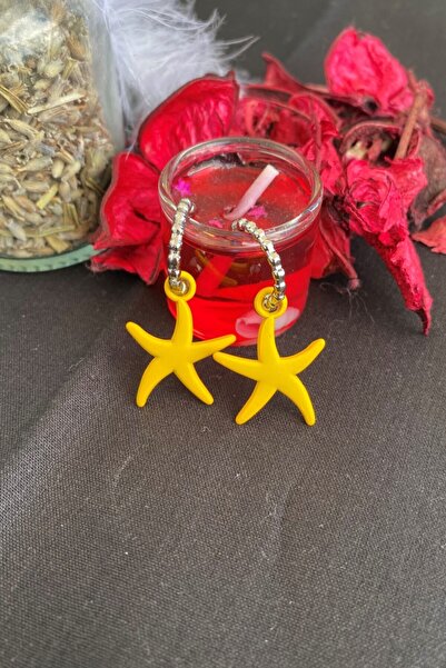 Leerybee ماتي اللون الأصفر أقراط نجمة مضادة للحساسية