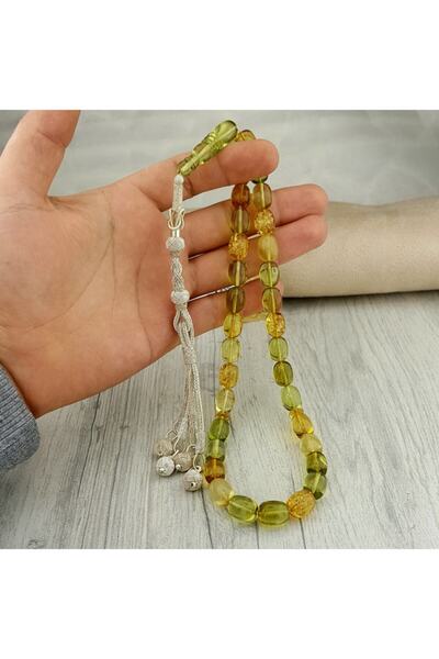 Tesbihsepetim Büyük Boy Kapsül Kesim Kazaz Püsküllü Orjinal Damla Kehribar Te...