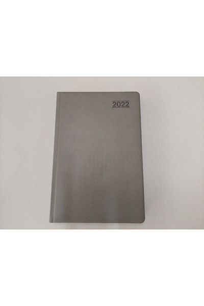 KESKİN COLOR 2022 Model Grey Leather Thermo Ajanda - 17x24 cm