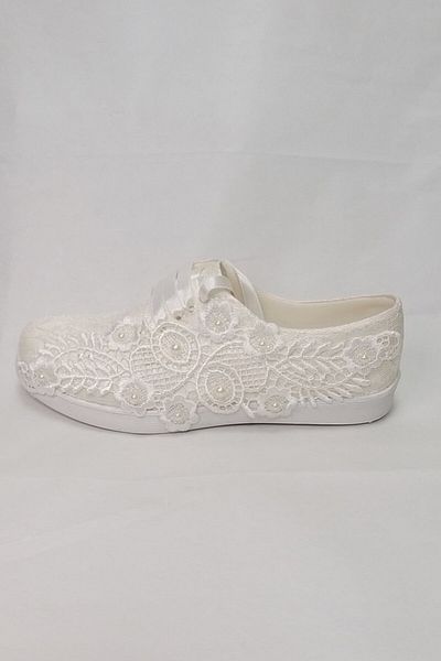 Berush Bride 933 Series Wedge Heel Bead Laced Wedding Dress Shoes