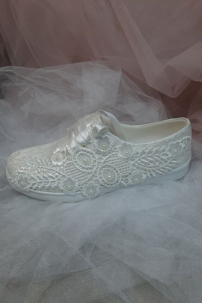 Berush Bride 933 Series Wedge Heel Bead Laced Wedding Dress Shoes
