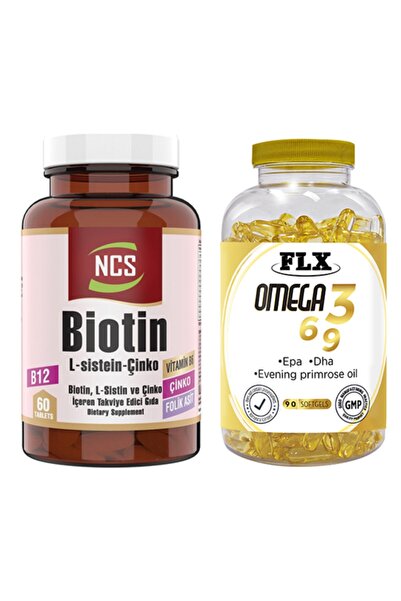 NCS Biotin 2500 Mcg & Cysteine Zinc Flx Omega 3-6-9 - 90 Tablets