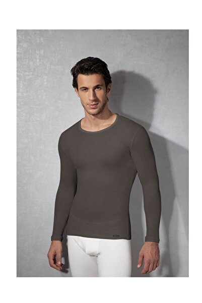 Doreanse Ανδρικό μακρυμάνικο μπλουζάκι από καπνιστό θερμικό πολυεστέρα με στρ...