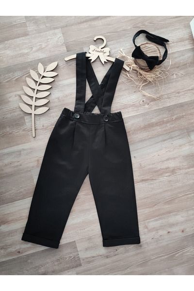 Feriatolye Black Baby Boy Salopet Birthday Outfit