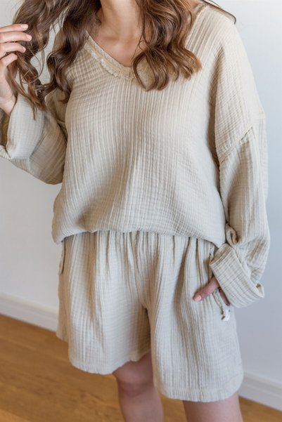 Zeliha Baysan Lambert Muslin Unisex Sweat Beige