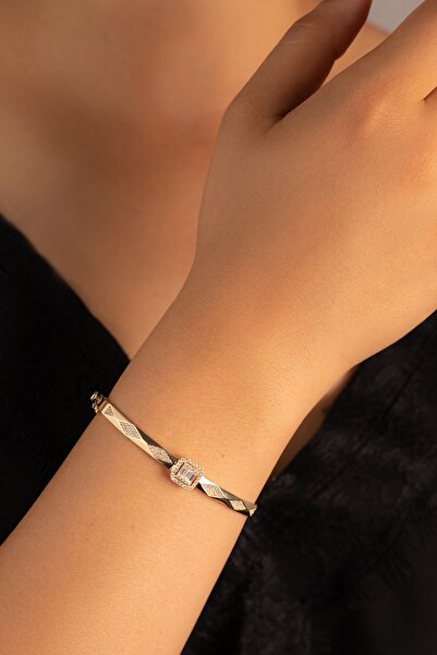 YAVUZ KUYUMCULUK Altın Kare Baget Kelepçe Bilezik