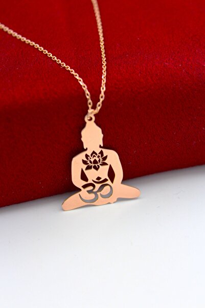Silver And Silver Kadın Rose Yoga Yapan Lotus Çiçekli Ohm Çakra Kolye 925 Aya...