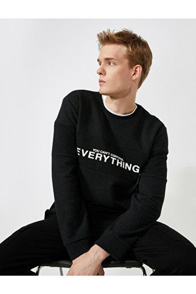 Koton Sloganlı Sweatshirt Bisiklet Yaka
