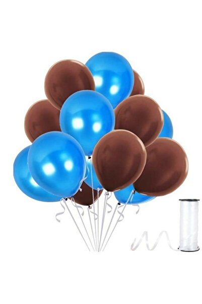 BEST PARTİ DOĞUM GÜNÜ PARTİ SÜSLERİ Brown - Dark Blue Metallic Balloon 20 Pieces