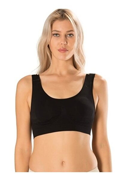 Bestin Sutien de damă cu bretele groase cu pernă de bambus neagră