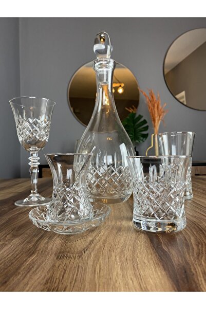 Milano Glass 12 Kişilik Dekorlu Cam Su Takımı 61 Parça