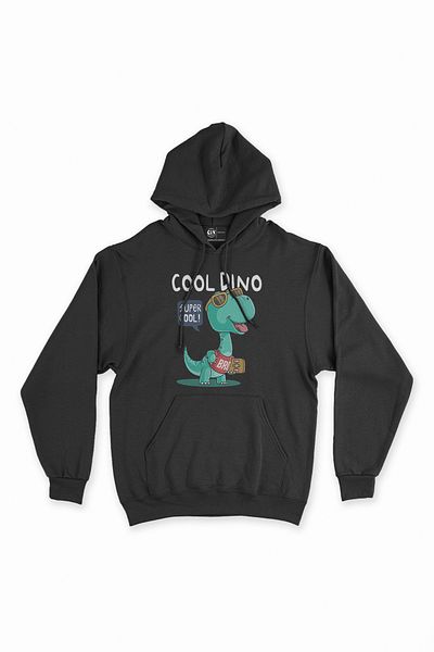 Cix Hanorac negru cu glugă Cool Dinozaur