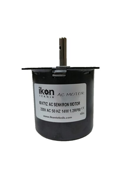 İKON TEKNİK AC SENKRON MOTOR 60 KTYZ 14 Watt 1.2 RPM 220 Volt