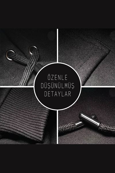 Cix Φούτερ με κουκούλα Wolf Black Hooded Ululating