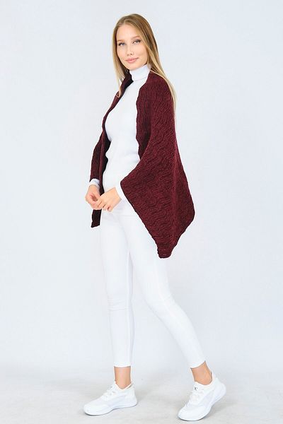 Ocean Burgundy Zigzag Knitwear Shoulder Shawl
