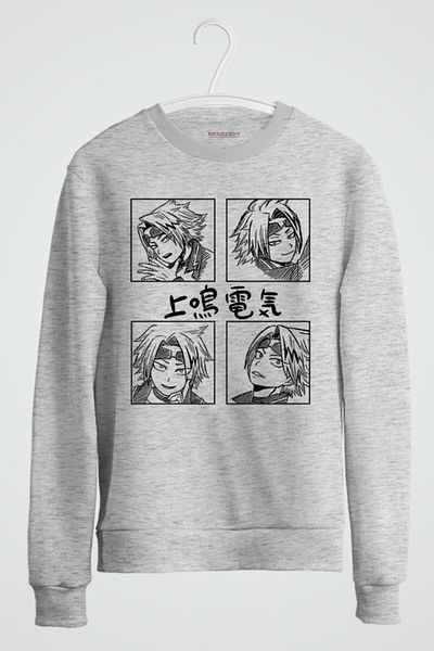 karikatürstore My Hero Academia Denki Kaminari Anime Printed Sweatshirt