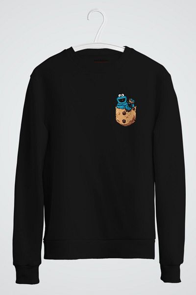 karikatürstore Monster Cookie In Pocket Printed Sweatshirt