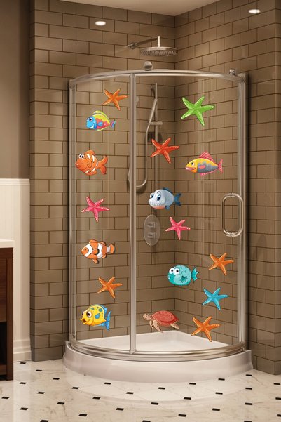 Echo Home Fishes And Starfish Shower Cabin Bathroom Sticker Set