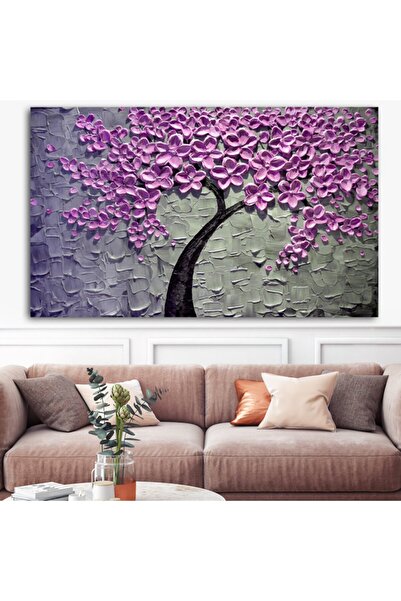 Sebenta Dekoratif Çiçek Ağaç Kanvas Tablo