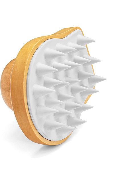 LAND OF MYTH Soft Silicone Gear Scalp Massage Shampoo Shower Brush Adult Children Pet - Wood