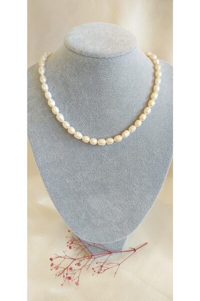 Bourjois Jewelry Natural White Real Pearl Gold Plated Necklace