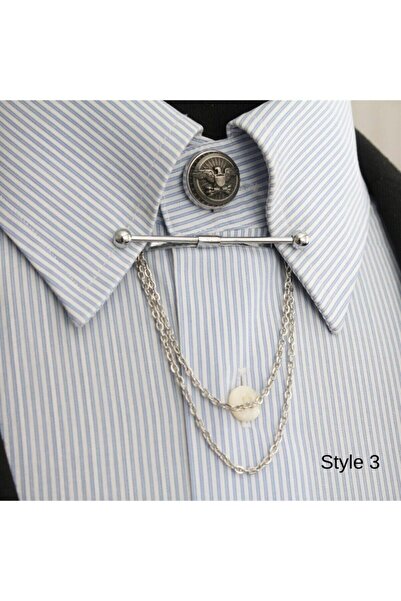 COOLMENCLUB Gömlek Yaka Iğnesi Ve Düğmesi Seti - Stil 3