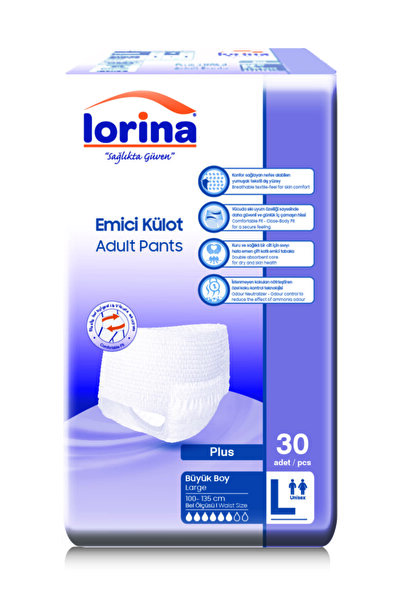 LORİNA Emici Külot Hasta Bezi Large 30 Adet