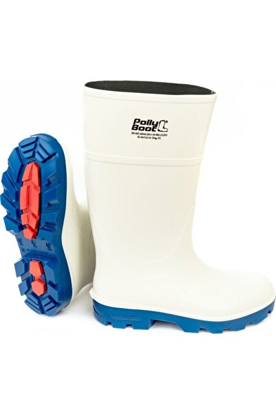 Polly Boot Vega 04 Beyaz Mavi Çelik Burunsuz Çizme