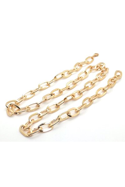 Lal قلادة على شكل سلسلة سميكة من Gemici موديل ذهبي اللون