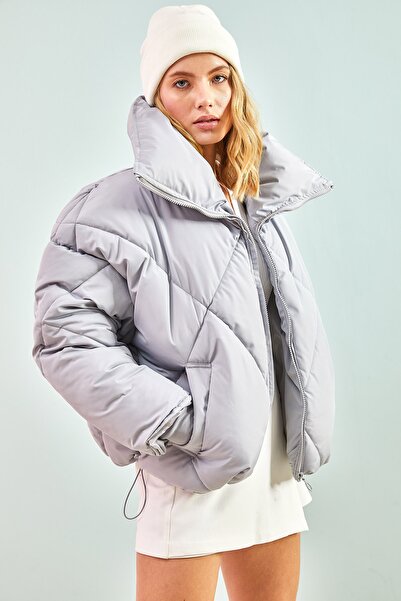 Bianco Lucci Winter Jacket - Gray - Puffer