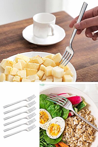 Helen's Home Set of 6 Stainless Steel Dessert Forks Fruit and Breakfast Forks