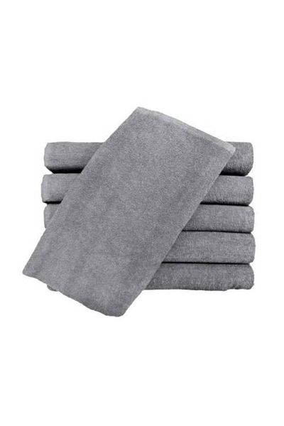 Gön Ev Tekstili Gray Hand Towel 4 Pack Hotel Hairdresser Barber Towel 100% Cotton 200 Gr/pc 50x90 Cm
