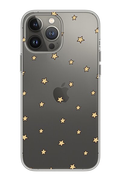 shoptocase Iphone 13 Promax Şeffaf Yıldızlar Desenli Telefon Kılıfı