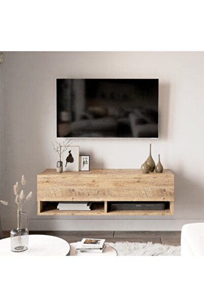 L'occi Concept Delphin 100 Cm Raflı Kapaklı Duvara Monte Tv Ünitesi Dlp13-a Çam