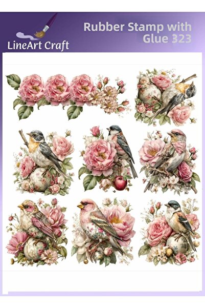 LİNEART Iron-On Rubon Transfer Printing for Wood & Fabric Transfer No:Rb323-3...