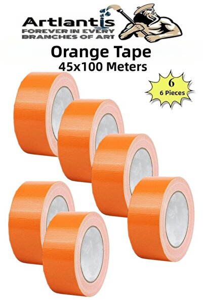 Artlantis Bandă adezivă portocalie 100 metri 6 bucăți 45 mm x 100 metri Bandă...