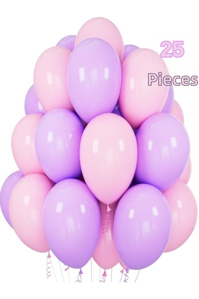 Işıltı Balon Dükkanı Purple and Light Pink Balloons Shiny Party Balloon Gradu...