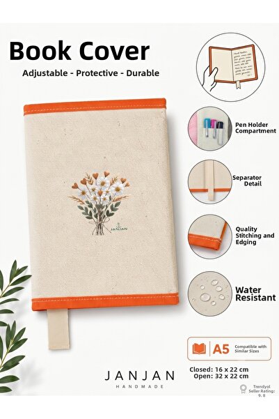 JANJAN Natural Fabric Book Cover,Washable Book Cover,Book Protector,32X22 cm ...