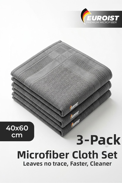 eurosit Euroist Pachet de 3 cârpe din microfibră pentru sticlă 40x60 cm Gri |...