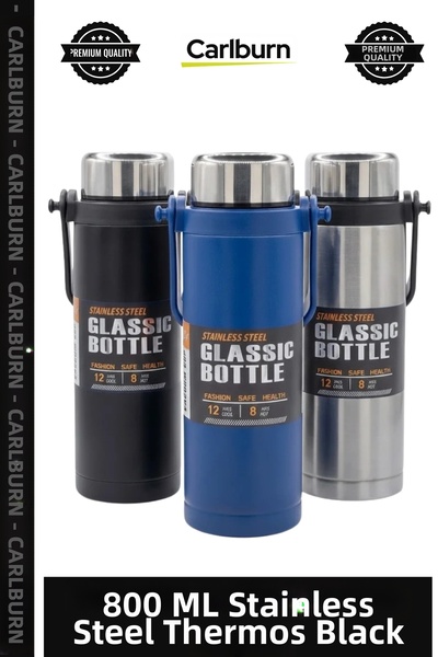 Carlburn # Thermos Stainless Steel Leak-Proof Durable Hot and Cold Outdoor Fl...