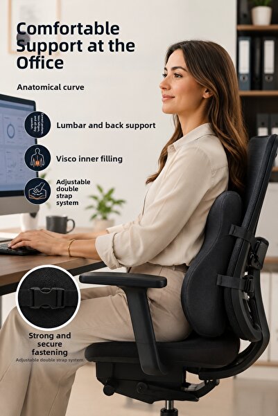 EpiRelax Lumbar Support Cushion Back Pillow for Upright Posture in the Office