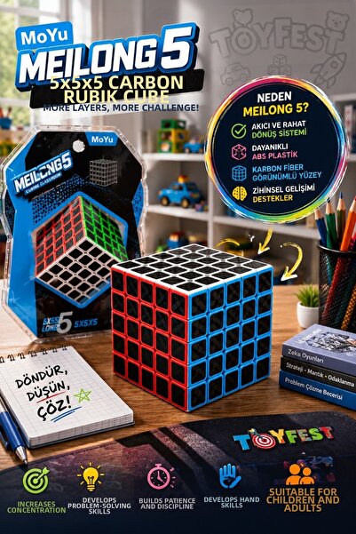 TOYFEST Moyu Meilong 5X5X5 Carbon Rubik's Cube Professional Intelligence Cube...