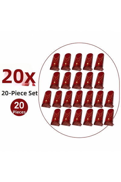 ÇAKRA 20-Piece Plexiglass Necklace Stand Transparent Red - Jewelry Organizer ...
