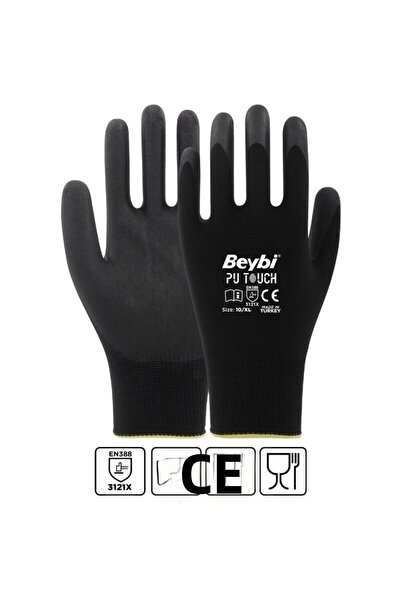 Sanotek Beybi Pu Touch Sensitive Assembly Work Gloves 7-8-9-10 Size - 288 Pai...