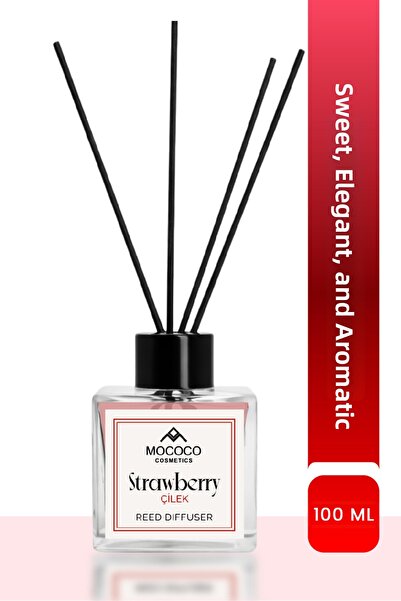 MOCOCO COSMETICS Odorizant de cameră cu bețișoare de bambus, aromă de căpșuni...