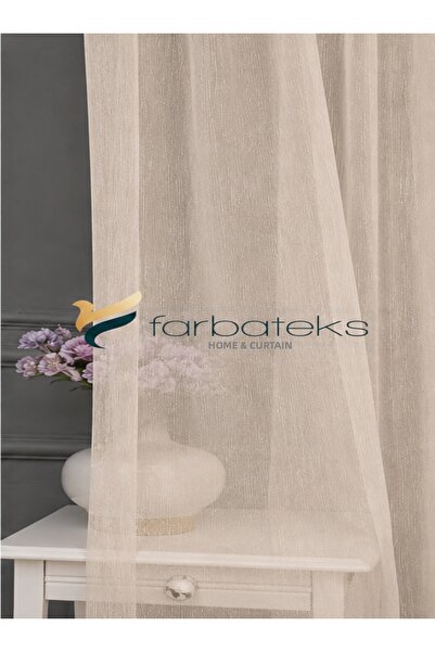farbateks Кремав цвят Сноуи Линен Донати двупластова плисирана тюлена завеса