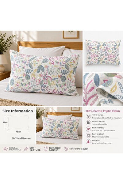 DOĞA EV TEKSTİLİ Doğanın Tüm Renkleri 2-Pack Pillowcases 50X70 - 100% Cotton ...